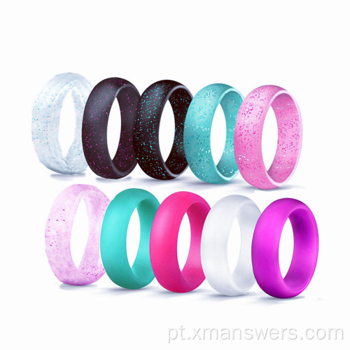 Anéis de silicone da moda personalizados para homens e mulheres